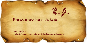 Maszarovics Jakab névjegykártya